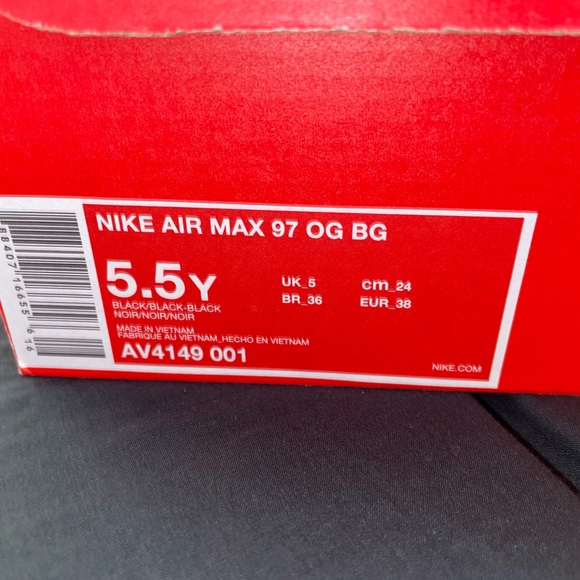 Nike Air Max 97 OG in Older Kid’s Size 5.5 Black - Picture 2 of 2
